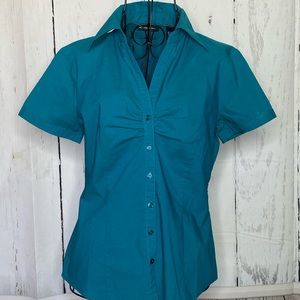New York & Co Turquoise Button Down Top